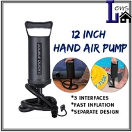 (12 Inch Hand Air Pump) Two Way Manual Quick Tube Pump Inflatable Balloon Pool Car Sofa Bed Mattress