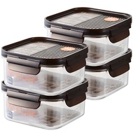 Lock&Lock Vissfree 600ml square food container set, 4pcs, meal prep, fridge storage