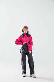 終結者斜開專利兩件式風雨衣-桃紅