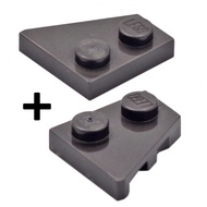 COOLPON | This Is Lego®LEGO®Genuine Parts Pearl Dark Gray Wedge Brick 2x2 Left+Right 24307+24299