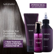 [3 SET] SARANARA 10 Seconds Water Treatment + Non Wash Miracle Balm + Moroccan Argan Oil Hair Serum
