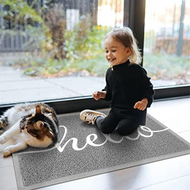 【AiBi Home】-Outdoor Indoor Hello Doormat Floor Mat Non-Slip Rug Ultra Absorb Mud Easy Clean Front Doormat
