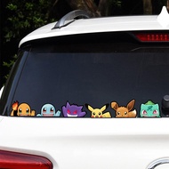 ◑✼ Pokemon Anime Around Pikachu Charmander Car Stickers Cute Gengar Bulbasaur Glass Decorative Stickers Children's Toys Gifts