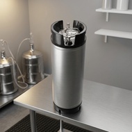 Corny Keg 304 Stainless Steel Keg with Two Rubber Handles 19L Leak-Proof for Homebrewers, Kegerators
