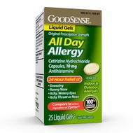 GOODSENSE All Day Allergy Relief, Cetirizine Hydrochloride Capsules 10 mg, 25 Count