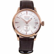 MADE IN JAPAN Brand New 100% Authentic Seiko Presage Automatic Mens Dress Watch in Rose Gold Case &amp; Power Reserve Feature on Genuine Leather Strap SSA346J SSA346J1