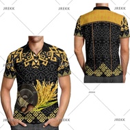 Kaamatan T-shirt (Sunduvan Kaamatan) Jersey Ethnic Pattern Collared