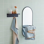 【Hübsch】－021101 黑色金屬邊框附掛鈎架全身鏡 掛鏡 穿衣鏡