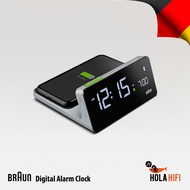 Braun Digital Alarm Clock with LCD Display Wireless Fast - Charging Pad นาฬิกาดิจิตอล พร้อมแท่นชาร์จ