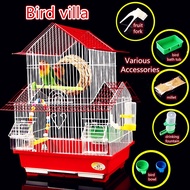 Leisure Creative Bird Cage Peony Budgie Cage Bird Cage  Bird Cage Large Metal Pearl Bird Cage Accessories  Parrot Cage