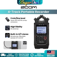 Zoom H4n Pro 4-Track Portable Recorder, All Black, Stereo Microphones, 2 XLR/ ¼“ Combo Inputs, Batte