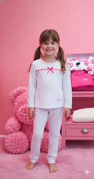 LNR Shop Girls Pajamas Barbie Piyama Import untuk Anak Perempuan dengan Tema / Motif Boneka Barbie 1