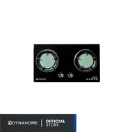 DYNAHOMEเตาแก๊สหน้ากระจกนิรภัยสีดำ แบบฝัง 2 หัวเตา Dyna Home รุ่น DF-0922-G