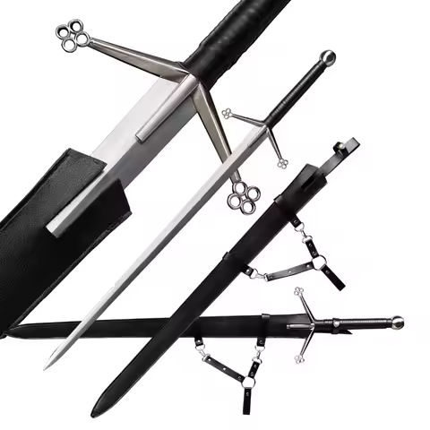 Medieval European Sword,Real Sword,60# High Steel Blade For Battle. Scottish Claymore Sword, Double 