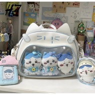 H H7 Snack Volume Messenger Cat Pain Bag Doraemon Backpack Female Bag Transparent Backpack Girl Stud