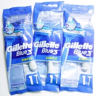 มีดโกน มีดโกนหนวด ที่โกนหนวด/ขน มีดโกนขน มีดโกนด้ามน้ำเงิน อุปกรณ์โกนหนวด สำหรับผู้ชาย รุ่น 3 ใบมีด Gillette Blue3 ส่งฟรีทั่วไทย