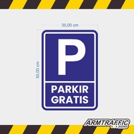 FREE PARKING SIGN (biru) | WATERPROOF SIGN GUIDE DIRECTION SIGN