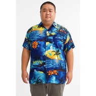 KEMEJA JUMBO Men's Beach Shirt Large Hawaiian/ AlohaHawaiian/ Bahamas/ ( BIG Size 3XL - 5XL)