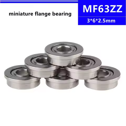 50pcs/100pcs/500pcs MF63ZZ LF630ZZ 3*6*2.5mm miniature flange deep groove ball bearing 3x6x2.5 mm MF