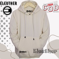 Original ELEUTHER Men's and Women's Hoodie Sweater, Plain Cotton Material, Cream Color BIG Size ML X