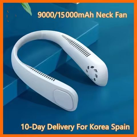 15000mAh Neck Fan Type-C Rechargeable Three-speed Wind Portable Mini Bladeless Fan Hanging Sport For