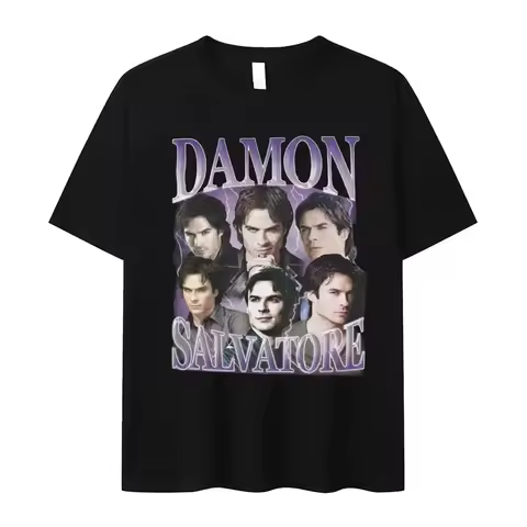 2026 Damon Salvatore Ian Somerhalder TV Show T-shirt for Women Summer Tops Tshirts Men Women Clothin