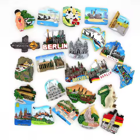 Magnetic 3d refrigerator sticker world tour fridge magnets Bhutan Japan Germany Turkey Australia tra