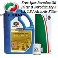 Perodua Semi Synthetic Engine Oil SAE 5W-30 4L+Perodua OF+Myvi 1.3/Alza AF
