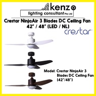 Crestar NinjaAir 3Blades Ceiling Fan 42" / 48" with LED Light &amp; Remote Control
