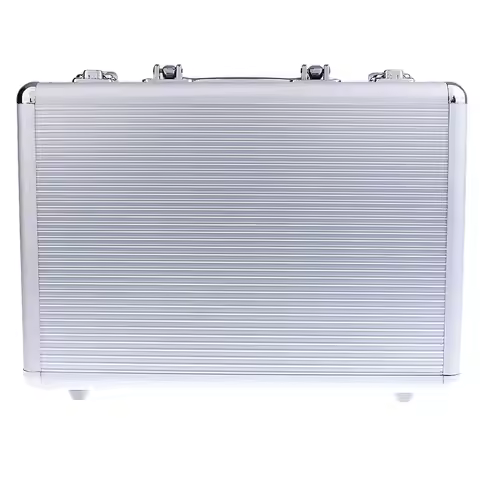 MagiDeal 100/200/300/500pcs Capacity Poker Chips Aluminum Case Container Casino Poker Chips Storage 