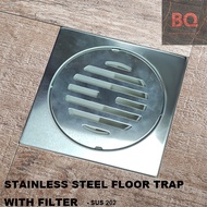 Stainless steel floor trap (shower drain) 15x15cm SUS202