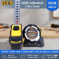 Tape measure 7.5m x 25mm MELIX L1 IG55N, rubber coated ruler, construction measuring tape, high dura
