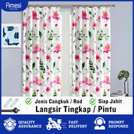 Curtain Langsir Tingkap Pintu Bilik Dapur Sliding Door Murah Hook Cangkuk Semi Blackout Tirai Kain 1 2 3 Panel 窗帘 YG#1