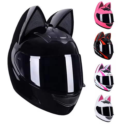 HNJ Motorcycle Helmet Casco Moto Off-road Helmet Removable Cat Ear Four Seasons Breathable Motocross