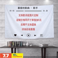 Wall decoration☎﹍Jay Chou lyrics background cloth ins student dormitory bed Side hanging cloth girl bedroom decoration m