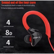 8D Bass Earhook Sport Wired Headset Lightweight Comfortable Clear Earphone Sound Suitable for Music 