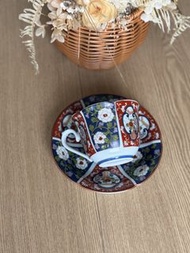 （微瑕特價）日本昭和清秀作古伊萬里咖啡杯 復古 花卉圖案茶杯連碟 陶瓷 瓷器 古董 珍