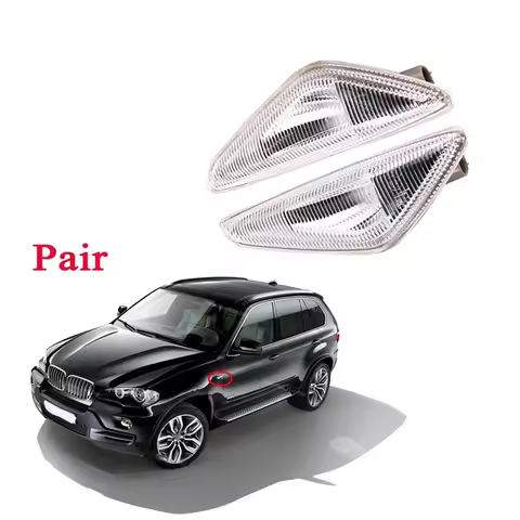 T39c-1 Pair For-BMW X3 X5 X6 E70 E71 2008-2014 F25 Fender Side Marker Turn Signal Light Lamp 6313717