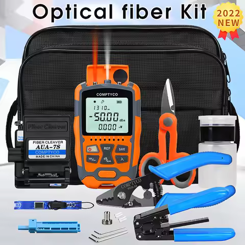 FTTH Fiber Optic Tool Kit AUA-7S Fiber Cleaver AUA-M50/70 4 in 1 Mini Optical Power Meter with 15mw 