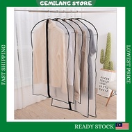 ✵ QUALITY Plastic Clear Cloth Dust-proof Cover Suit/Dress Garment Bag Protector Hanger|Sarung Plastik Almari Baju