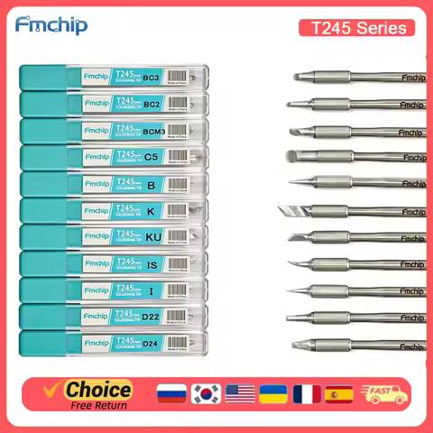 FMchip T245 Series Replacement Soldering Tips, Compatible with T80P/T90B/HS02A Soldering Irons