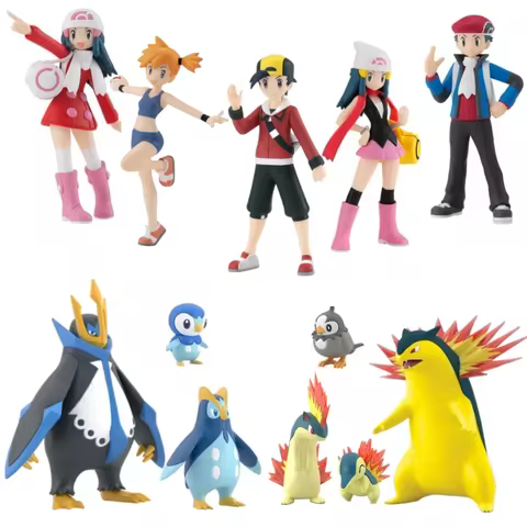 BANDAI Pokemon Figures Scale World Sinnoh Region Johto Region World Hoenn 2 Set Haruka Hikari Hibiki