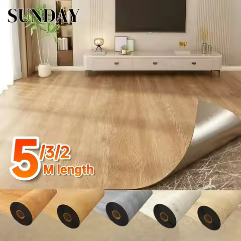 3/4/5M Imitation Wood Grain Floor Sticker Wallpapers for Living Room Thickened Waterproof Self Adhes