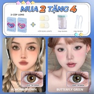 [mua 2 tặng 4 lens 0 độ] Kính áp tròng Mysticeyes 14.0-14.5mm 2 cặp lens + 2 khay đựng lens + máy rử