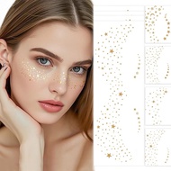 Glitter Freckles Face Tattoo, 4 Pcs Gold Freckles Temporary Face Tattoos, Sparkle Freckles, Glitter 