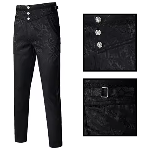 Cosplay Women Mens Gothic Pantalon Victorien Victorian Steampunk Homme Gotico Vittoriano Pantalon Ho