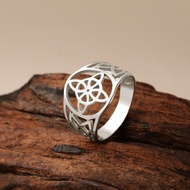 Stainless Steel Witch Knot Ring Ring Hollow Celtic Knot Ring Current All-Match Ring 26.2.27