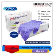 Nitrile Bluple Gloves Box 100pc/Handscoon