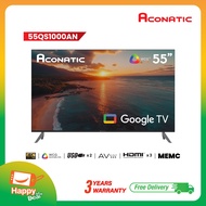 Aconatic ทีวี 55 นิ้ว QLED 4K Google TV รุ่น 55QS1000AN ระบบปฏิบัติการ Google/Netflix & Youtube MEMC