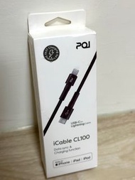 [全新]未拆封PQI iCable CL100 USB-C to Lightning 傳輸線/充電線。100公分
